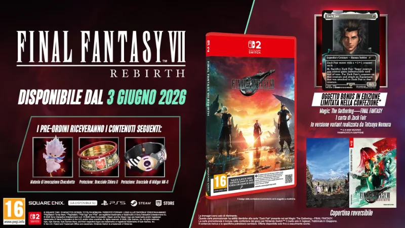 Bonus di preordine di Final Fantasy VII Rebirth per Nintendo Switch 2 e Xbox