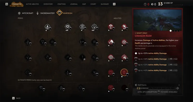 Albero delle abilità di Blood of Dawnwalker