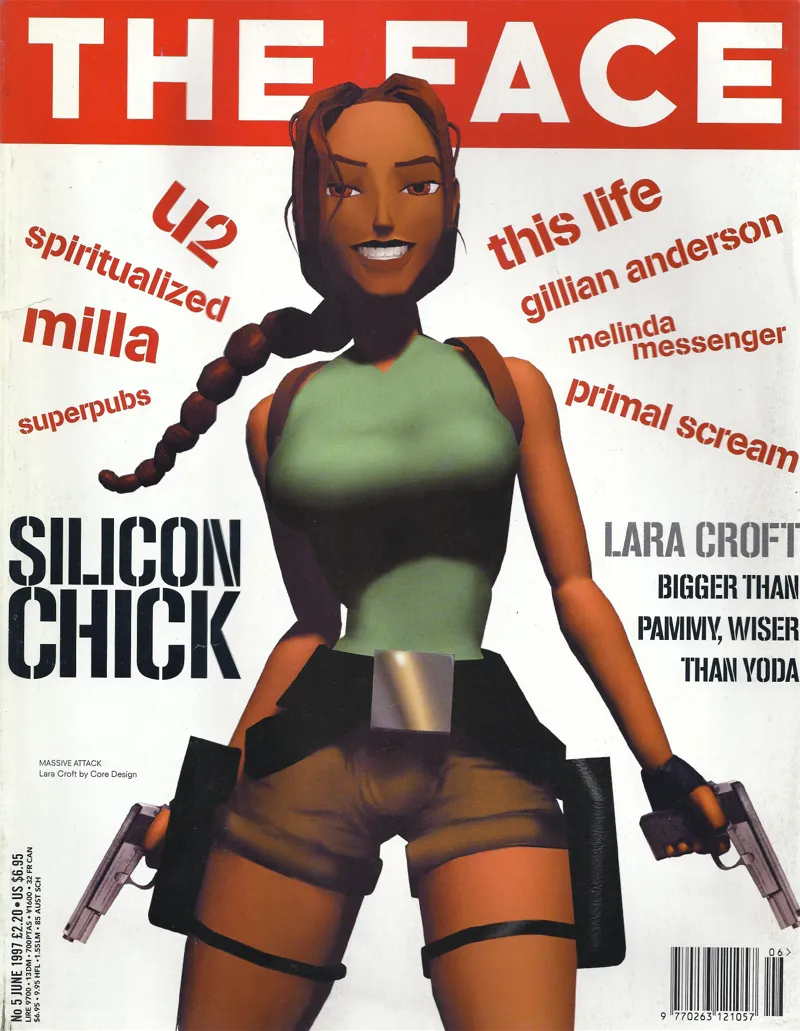 lara croft nella copertina di The Face codeplay